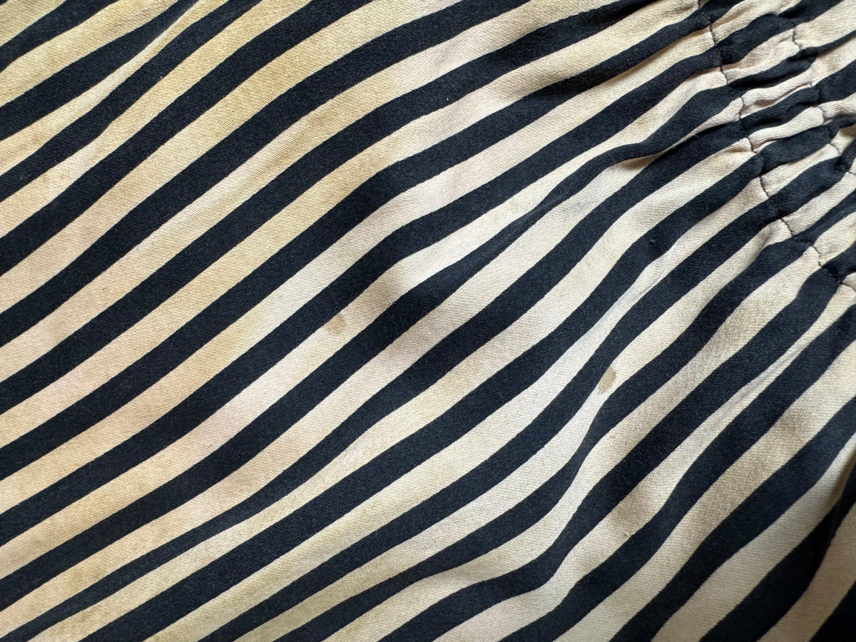 Edwardian Striped Cotton Bathing Suit Set, ca. 1910