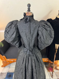 Victorian Silk Dress with Velvet Coat, ca. 1895 - Authentic American Antique Fashion