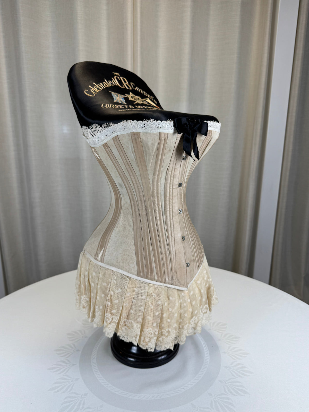 Extremely Rare CB Corset Display, ca. 1880 – Original Victorian Corset Under Glass Dome