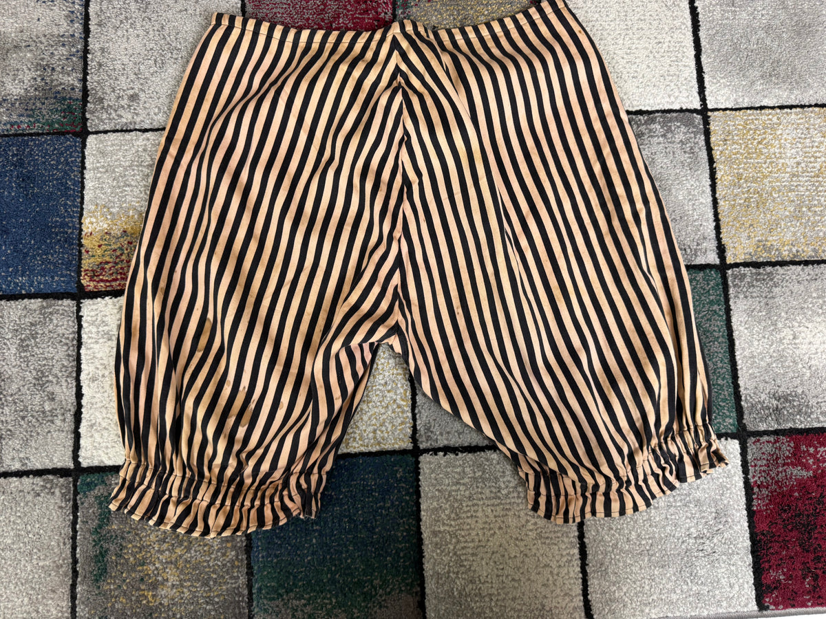 Edwardian Striped Cotton Bathing Suit Set, ca. 1910