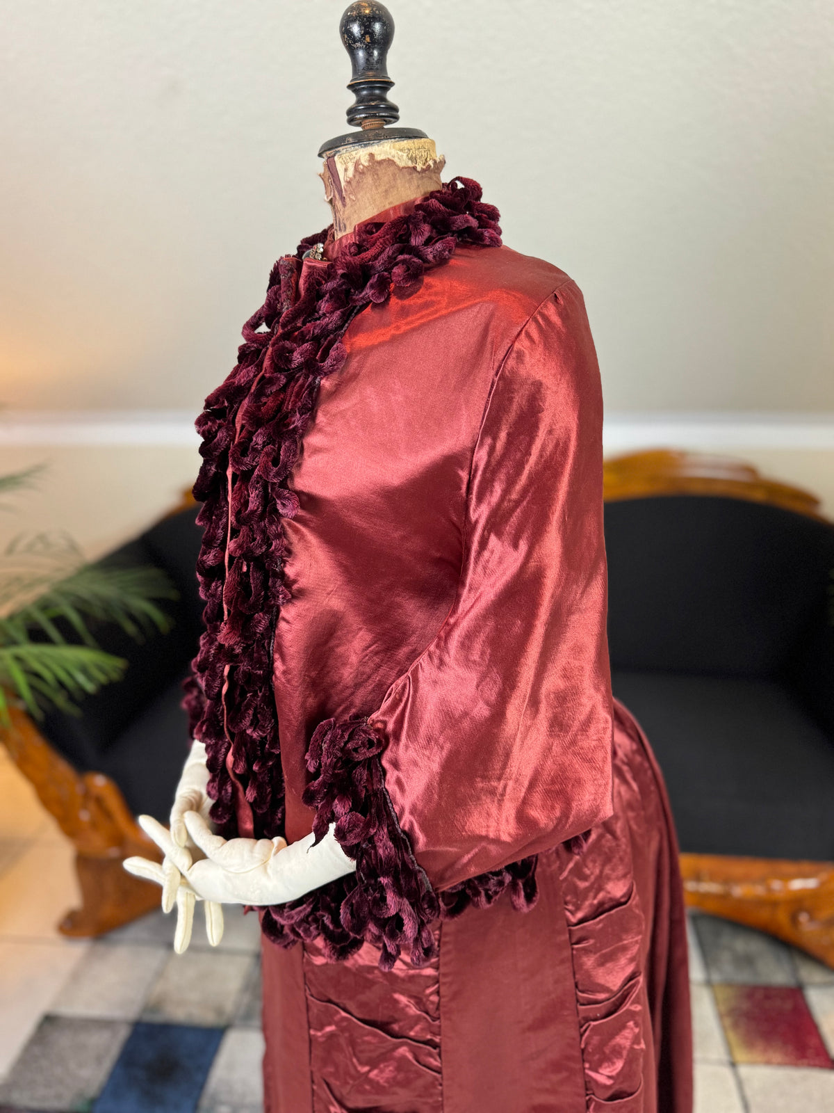 Ensemble de visite victorien antique, vers 1883