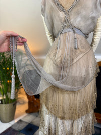 Antique GUSTAVE BEER Evening Dress – Silk Chiffon & Velvet, Paris Couture ca. 1912