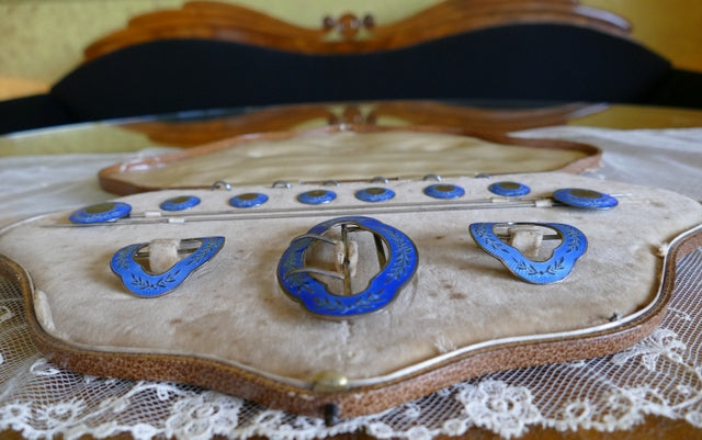 HENRY MATTHEWS Service de table ancien en argent et émail, Birmingham, 1910