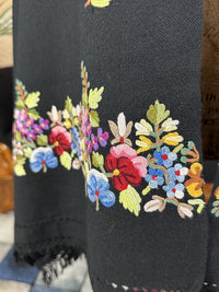 Wool Scarf with Embroidered Floral Motifs, ca. 1900