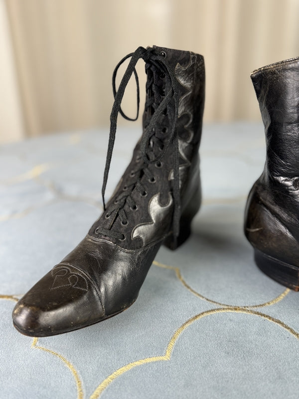 Unworn Lace-up Boots, ca. 1900