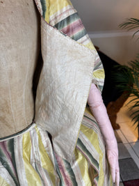 A Yellow, Green and Pink Striped Silk Taffeta Robe à l’Anglaise, ca. 1770