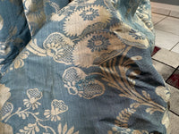 Robe à la Française in blue and cream silk damask – Authentic Eighteenth‑Century Gown, ca. 1770