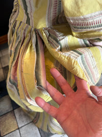 A Yellow, Green and Pink Striped Silk Taffeta Robe à l’Anglaise, ca. 1770