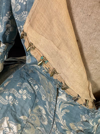 Robe à la Française in blue and cream silk damask – Authentic Eighteenth‑Century Gown, ca. 1770