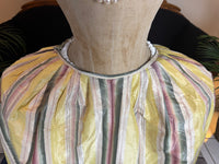 A Yellow, Green and Pink Striped Silk Taffeta Robe à l’Anglaise, ca. 1770