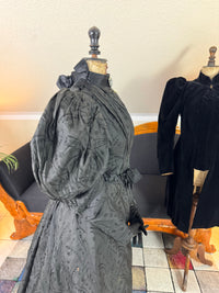 Victorian Silk Dress with Velvet Coat, ca. 1895 - Authentic American Antique Fashion