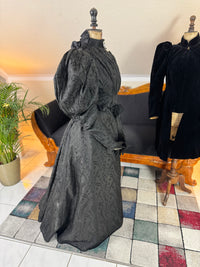 Victorian Silk Dress with Velvet Coat, ca. 1895 - Authentic American Antique Fashion