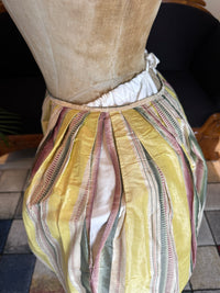 A Yellow, Green and Pink Striped Silk Taffeta Robe à l’Anglaise, ca. 1770