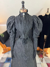 Victorian Silk Dress with Velvet Coat, ca. 1895 - Authentic American Antique Fashion