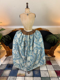 Robe à la Française in blue and cream silk damask – Authentic Eighteenth‑Century Gown, ca. 1770