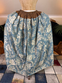 Robe à la Française in blue and cream silk damask – Authentic Eighteenth‑Century Gown, ca. 1770