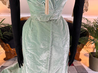 Antique ROUFF Paris Green Velvet Evening Dress – Victorian Couture ca. 1898