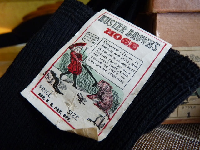 BUSTER BROWN Antique Boys Stockings, 1920s
