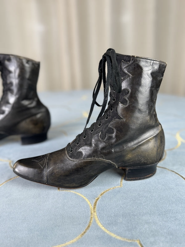 Unworn Lace-up Boots, ca. 1900