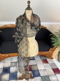 Embroidered Victorian Shawl, ca. 1895