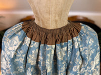 Robe à la Française in blue and cream silk damask – Authentic Eighteenth‑Century Gown, ca. 1770