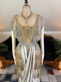 Antique GUSTAVE BEER Evening Dress – Silk Chiffon & Velvet, Paris Couture ca. 1912