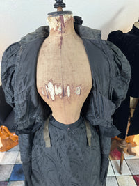 Victorian Silk Dress with Velvet Coat, ca. 1895 - Authentic American Antique Fashion