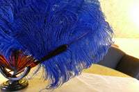 Blue Ostrich Feather Fan, 1910s