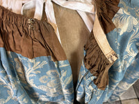 Robe à la Française in blue and cream silk damask – Authentic Eighteenth‑Century Gown, ca. 1770