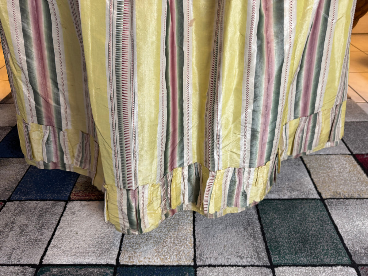 A Yellow, Green and Pink Striped Silk Taffeta Robe à l’Anglaise, ca. 1770