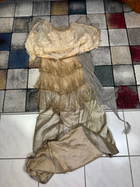 Antique GUSTAVE BEER Evening Dress – Silk Chiffon & Velvet, Paris Couture ca. 1912