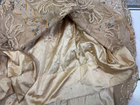 Antique Edwardian Evening Dress ca. 1908 – Painted Silk Panels & Crochet Lace Couture
