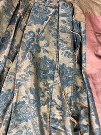 Robe à la Française in blue and cream silk damask – Authentic Eighteenth‑Century Gown, ca. 1770