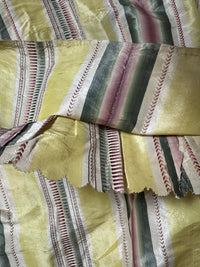 A Yellow, Green and Pink Striped Silk Taffeta Robe à l’Anglaise, ca. 1770