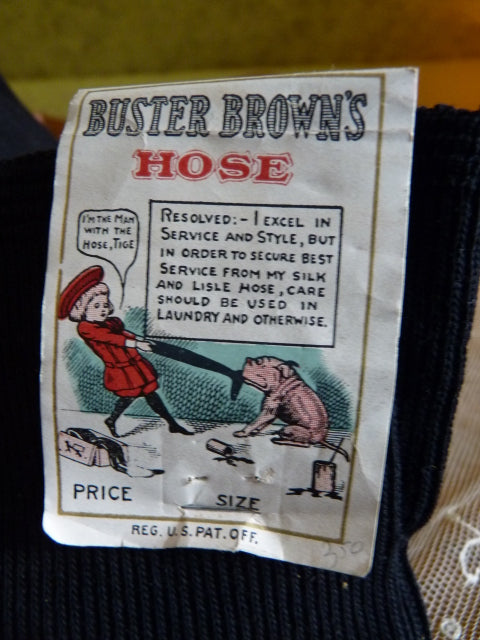 BUSTER BROWN Antique Boys Stockings, 1920s