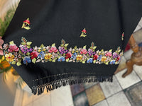 Wool Scarf with Embroidered Floral Motifs, ca. 1900