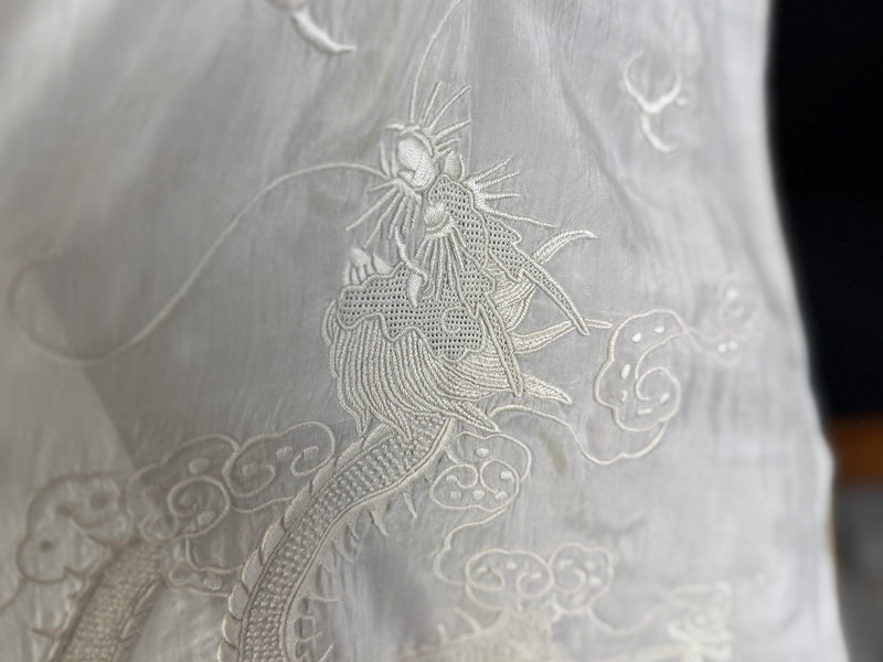 Chinese Silk Shawl, dragon motif, ca. 1907