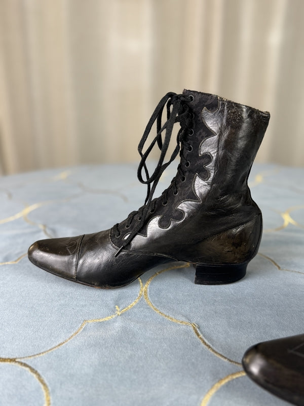 Unworn Lace-up Boots, ca. 1900