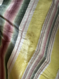 A Yellow, Green and Pink Striped Silk Taffeta Robe à l’Anglaise, ca. 1770