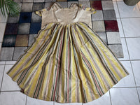 A Yellow, Green and Pink Striped Silk Taffeta Robe à l’Anglaise, ca. 1770