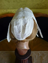 Alsatian Lace Bonnet, ca. 1890 – Traditional Regional Headwear, Very Good Condition