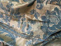 Robe à la Française in blue and cream silk damask – Authentic Eighteenth‑Century Gown, ca. 1770