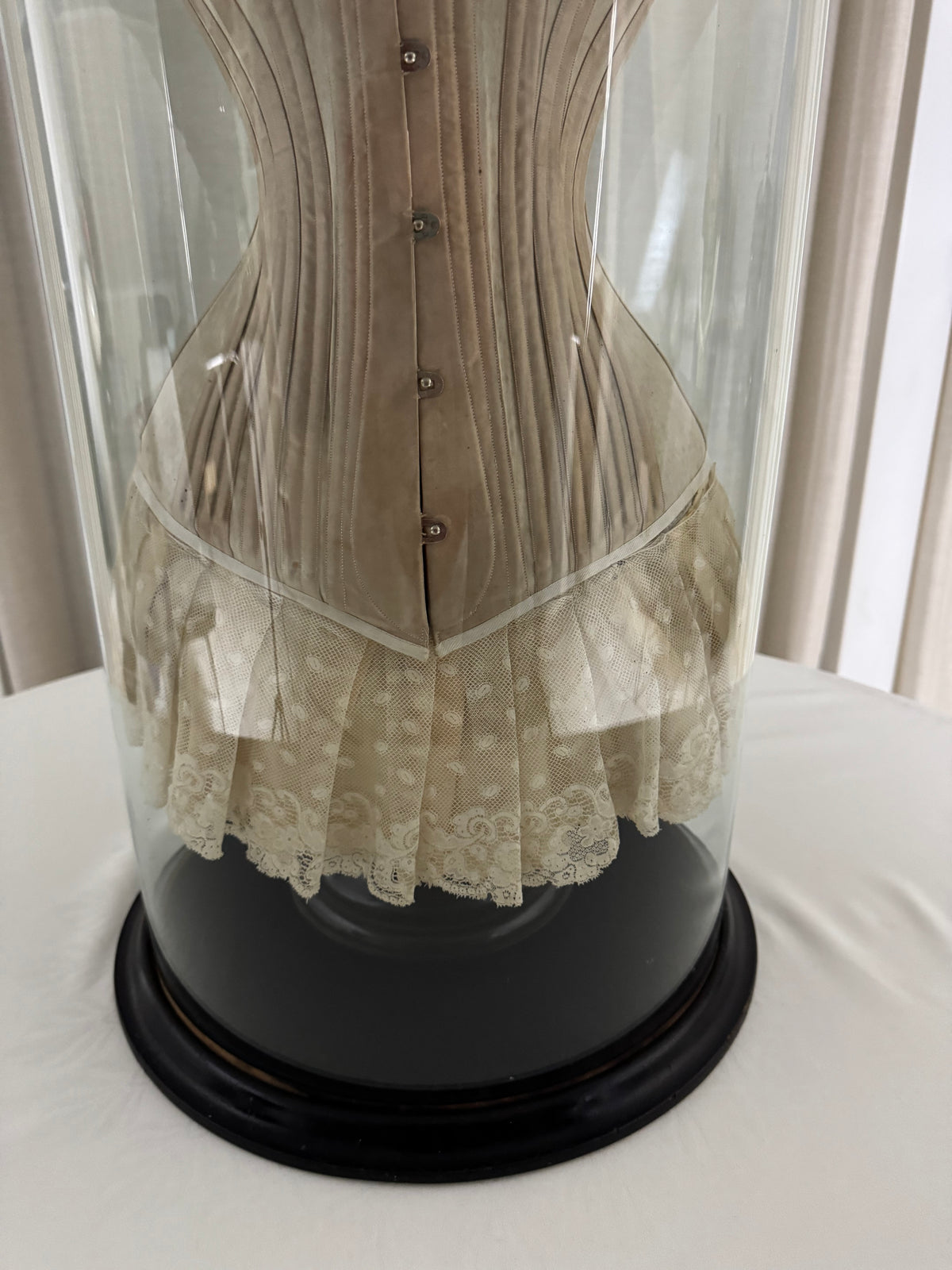 Extremely Rare CB Corset Display, ca. 1880 – Original Victorian Corset Under Glass Dome