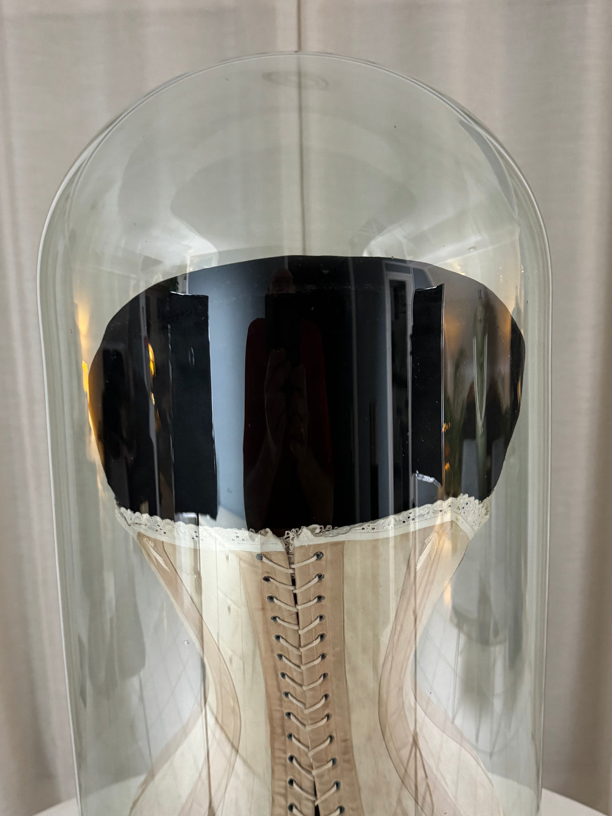 Extremely Rare CB Corset Display, ca. 1880 – Original Victorian Corset Under Glass Dome