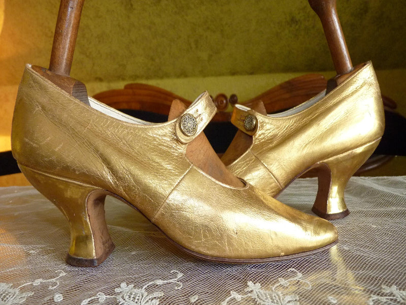 Golden Evening Shoes, Vienna and London, ca. 1912