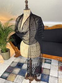 Polka Dot Tulle Shawl, ca. 1910