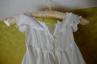 Edwardian Christening Gown, ca. 1910 – White Embroidery, Scalloped Hem, Excellent Condition