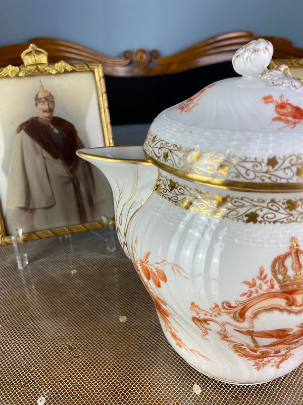 Neuosier Hot Water Jug, Kaiser Wilhelm II, dated 1901 + 1911