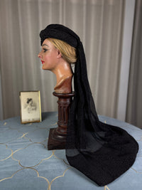 KÖNIGLICHER Trauerhut und Schleier, aus dem Besitz der Herzogin Maria Immakulata von Württemberg, geborene Erzherzogin von Österreich, Stuttgart, ca. 1901