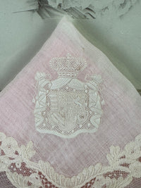 ROYAL Lace Handkerchief with a coat of arms from Austria-Tuscany, ca. 1860